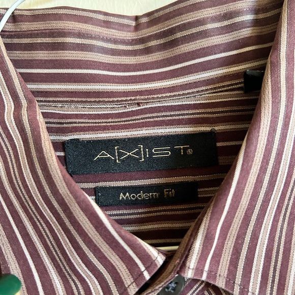 A[x]ist brown striped button down Size XL - Picture 2 of 4